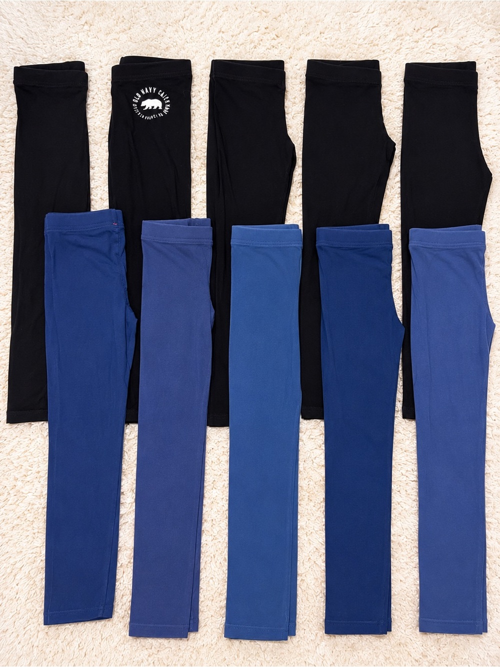 Girls Size 6 Leggings Lot – 9 Pairs | Black & Blue Winter Essentials
